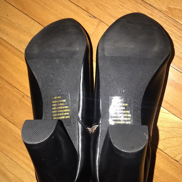 MARK Black Faux Leather Heeled Ankle Boots - Picture 5 of 7